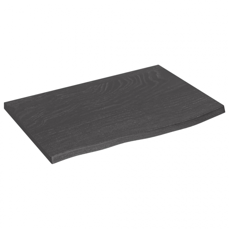 Waschtischplatte Dunkelbraun 60x40x2 cm Massivholz Behandelt