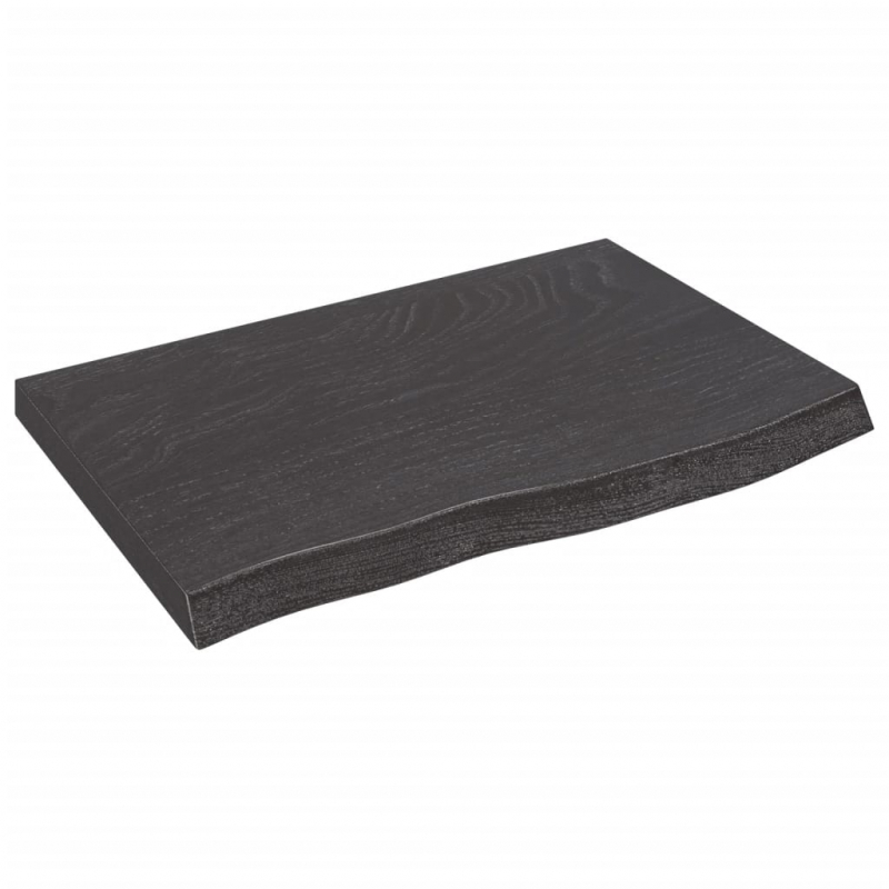 Waschtischplatte Dunkelbraun 60x40x(2-4)cm Massivholz Behandelt