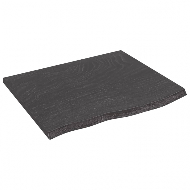 Waschtischplatte Dunkelbraun 60x50x2 cm Massivholz Behandelt