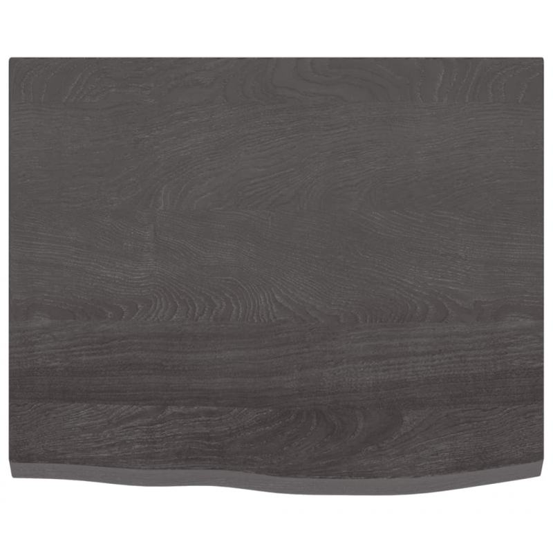 Waschtischplatte Dunkelbraun 60x50x2 cm Massivholz Behandelt