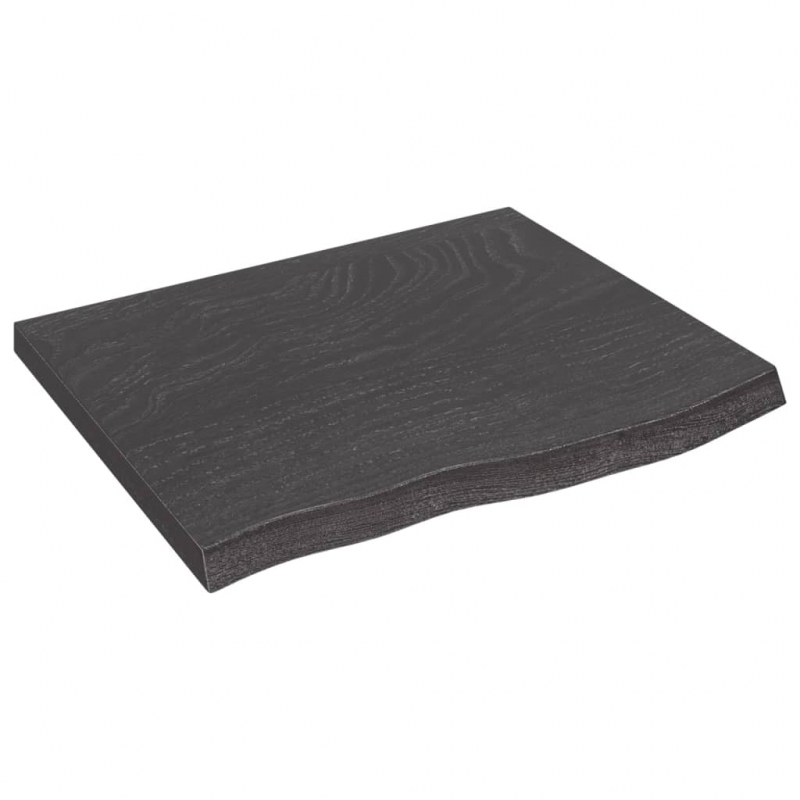 Waschtischplatte Dunkelbraun 60x50x(2-4)cm Massivholz Behandelt