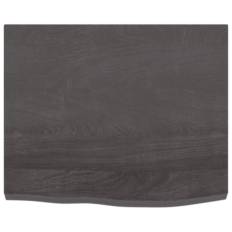 Waschtischplatte Dunkelbraun 60x50x(2-4)cm Massivholz Behandelt