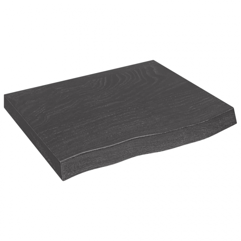 Waschtischplatte Dunkelbraun 60x50x(2-6)cm Massivholz Behandelt