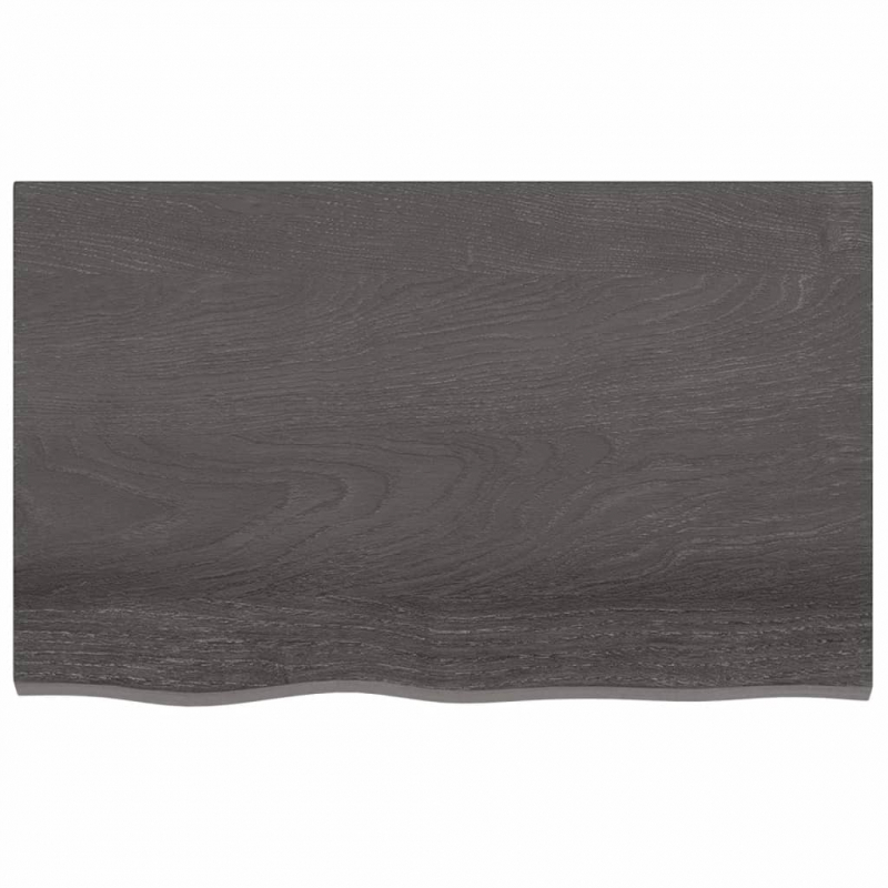 Waschtischplatte Dunkelbraun 80x50x2 cm Massivholz Behandelt