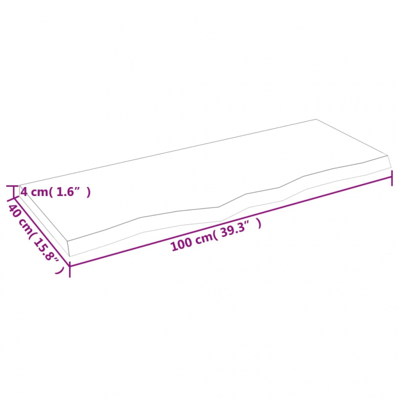 Waschtischplatte Dunkelbraun 100x40x(2-4)cm Massivholz