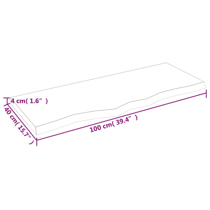 Waschtischplatte Dunkelbraun 100x40x(2-4)cm Massivholz