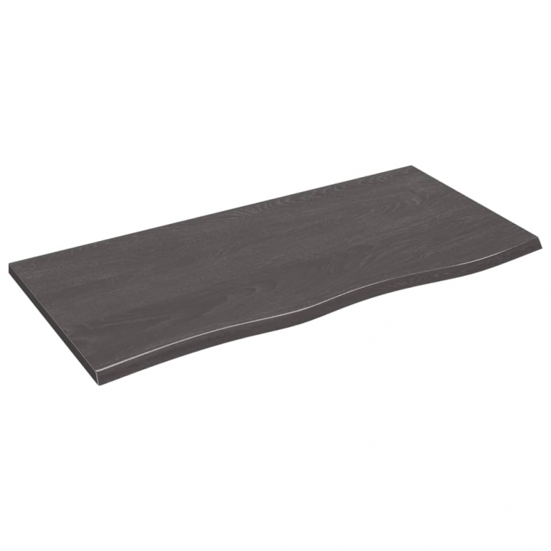 Waschtischplatte Dunkelbraun 100x50x2 cm Massivholz Behandelt