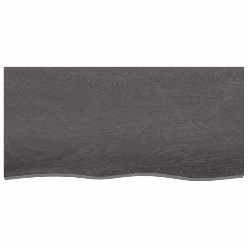 Waschtischplatte Dunkelbraun 100x50x2 cm Massivholz Behandelt