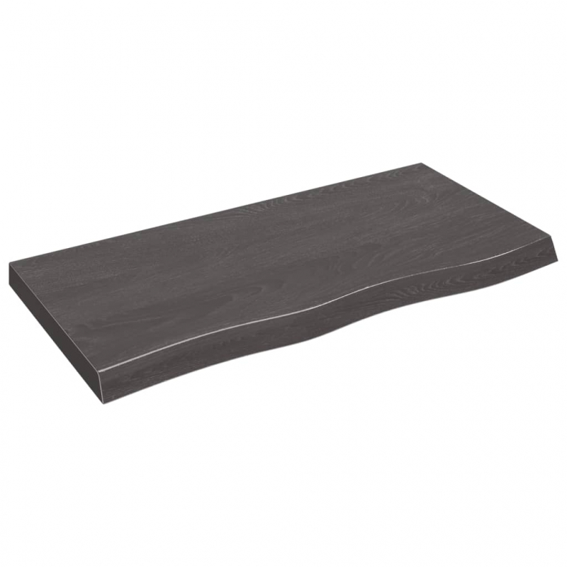 Waschtischplatte Dunkelbraun 100x50x(2-6)cm Massivholz
