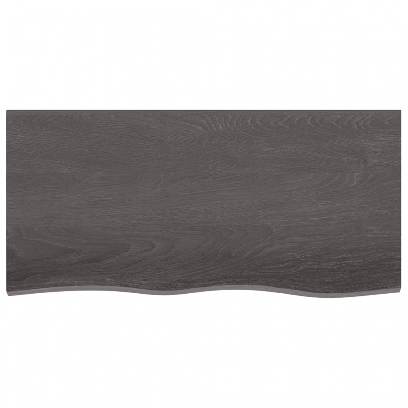 Waschtischplatte Dunkelbraun 100x50x(2-6)cm Massivholz