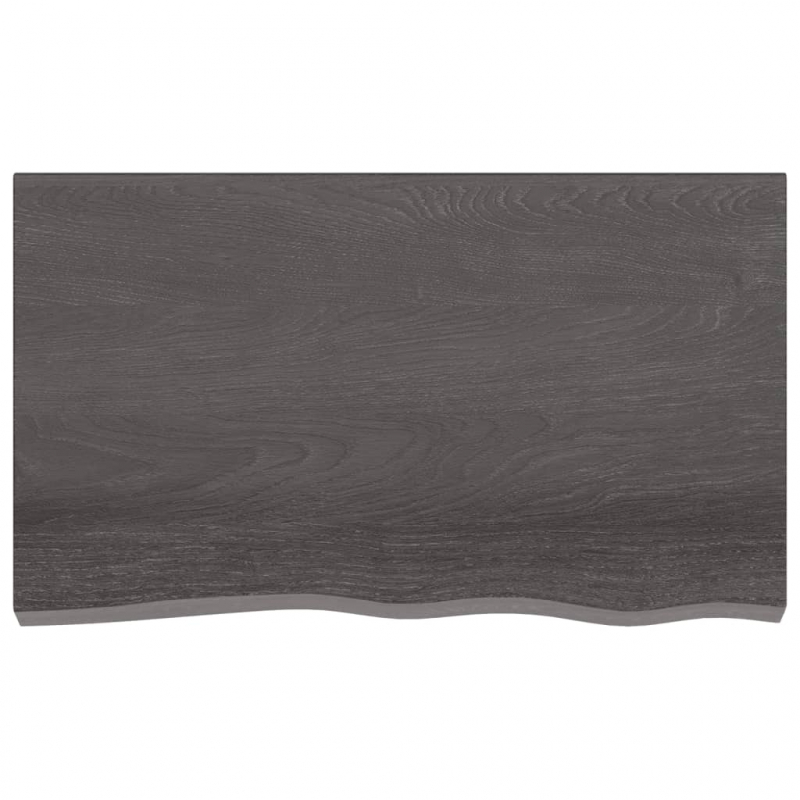 Waschtischplatte Dunkelbraun 100x60x2 cm Massivholz Behandelt