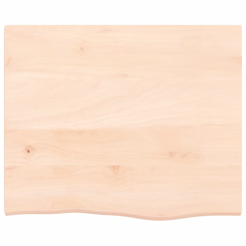 Tischplatte 60x50x2 cm Massivholz Eiche Unbehandelt