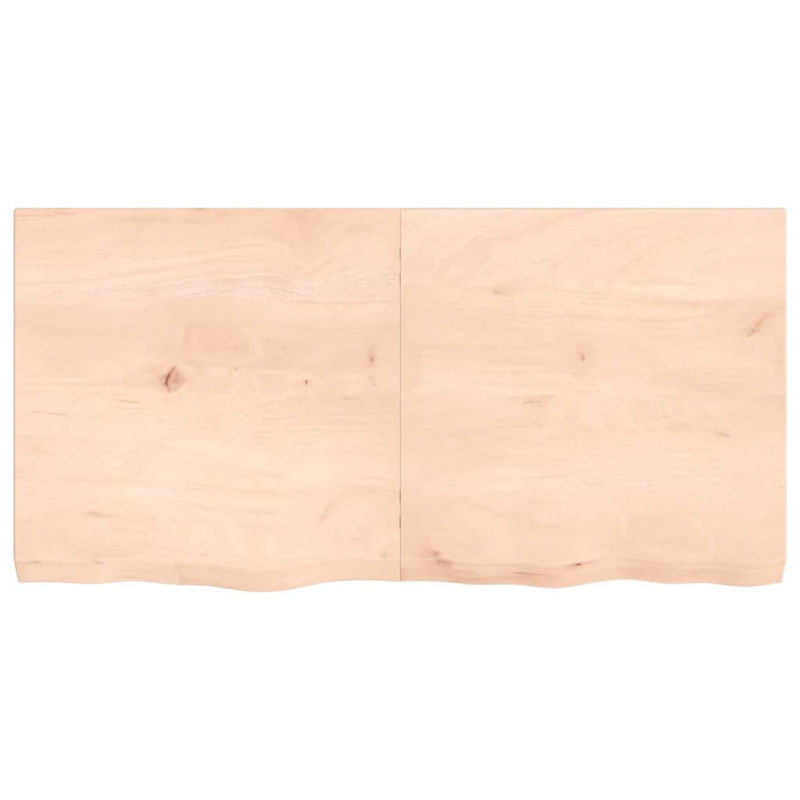 Tischplatte 120x60x(2-6) cm Massivholz Eiche Unbehandelt