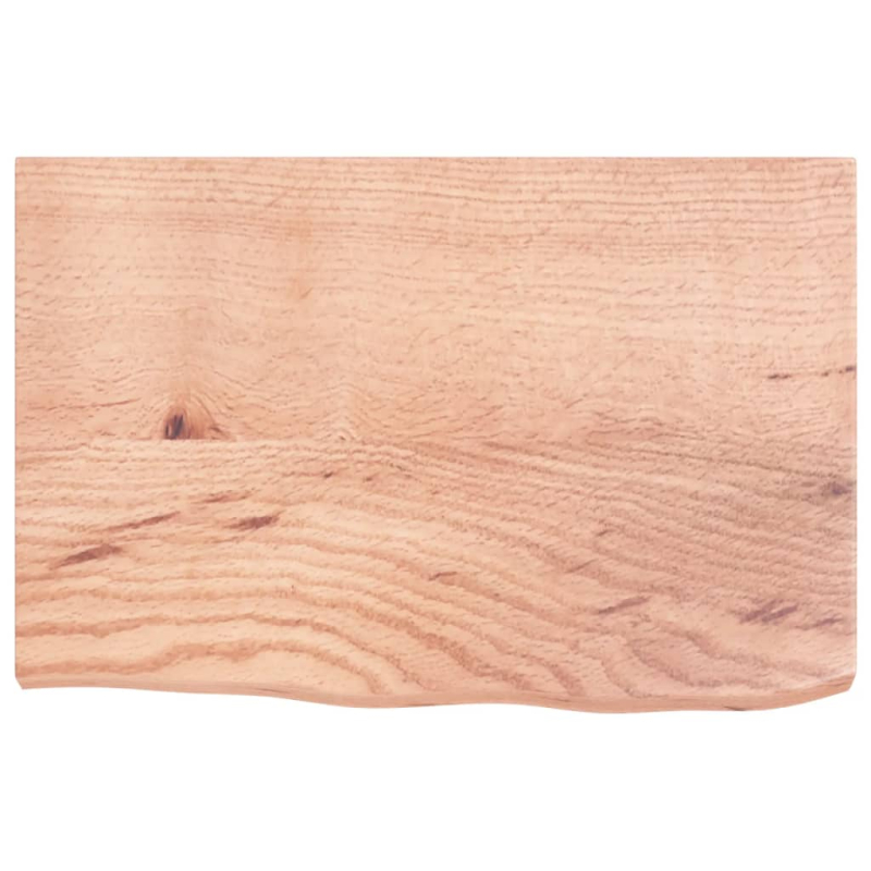 Tischplatte Hellbraun 60x40x(2-4) cm Massivholz Eiche Behandelt