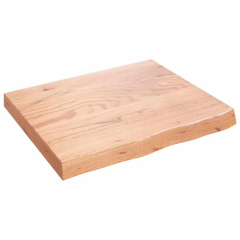 Tischplatte Hellbraun 60x50x(2-6) cm Massivholz Eiche Behandelt