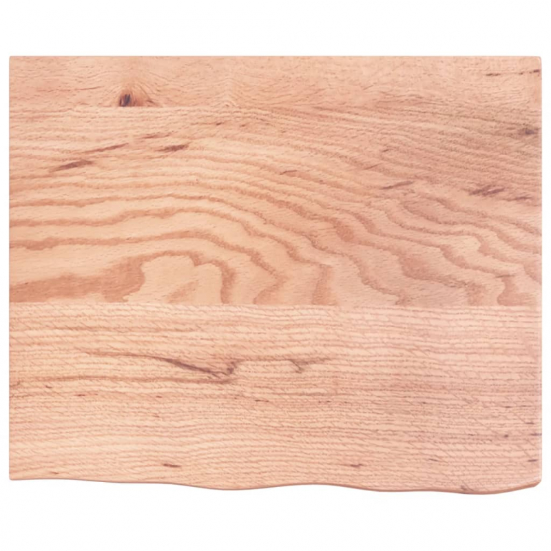 Tischplatte Hellbraun 60x50x(2-6) cm Massivholz Eiche Behandelt