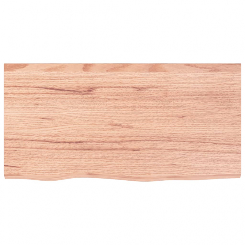 Tischplatte Hellbraun 80x40x(2-6) cm Massivholz Eiche Behandelt