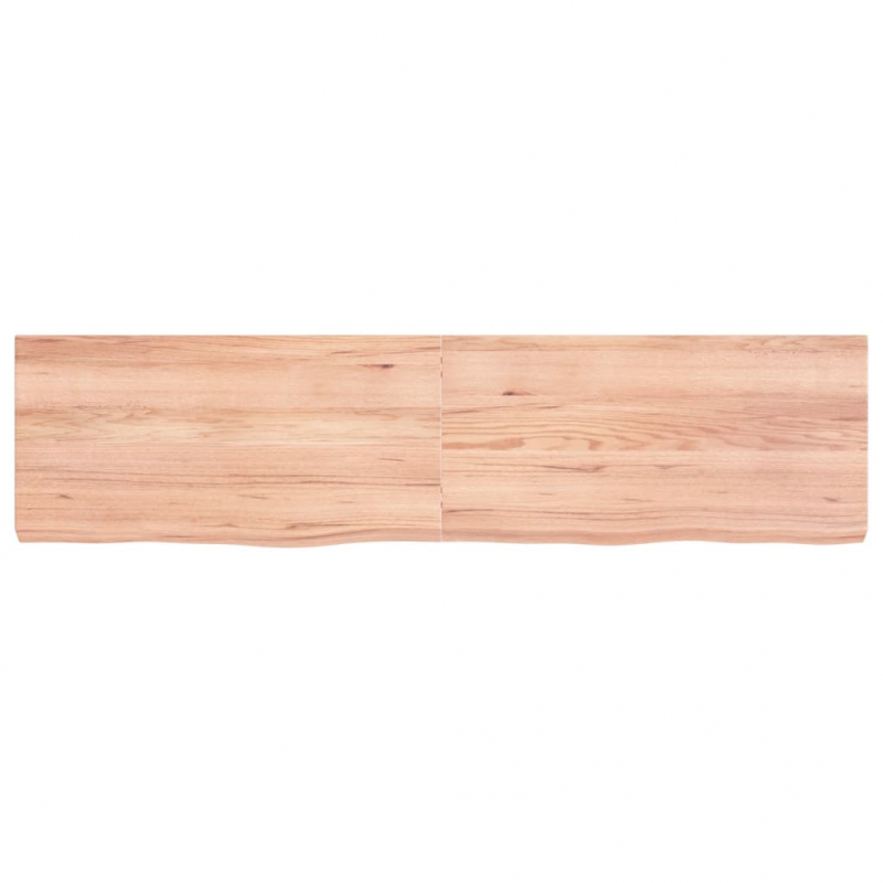 Tischplatte Hellbraun 160x40x(2-6)cm Massivholz Eiche Behandelt