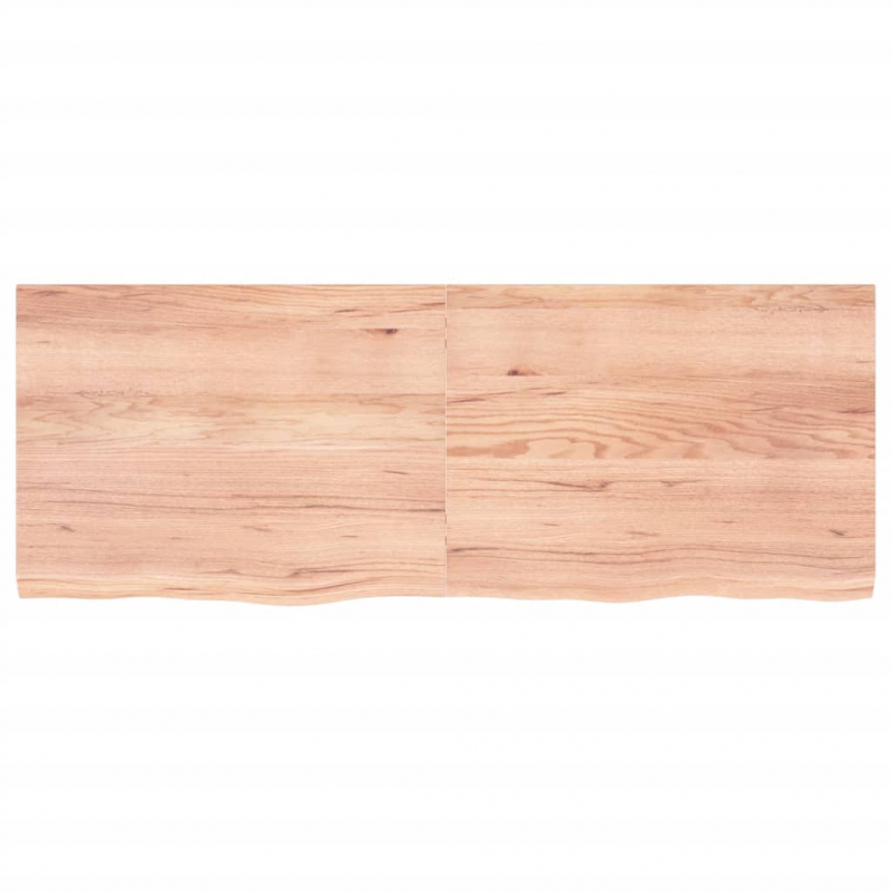 Tischplatte Hellbraun 160x60x(2-4)cm Massivholz Eiche Behandelt
