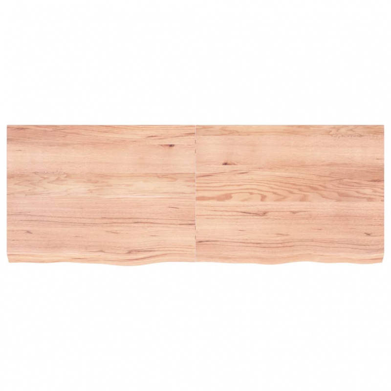 Tischplatte Hellbraun 160x60x(2-6)cm Massivholz Eiche Behandelt