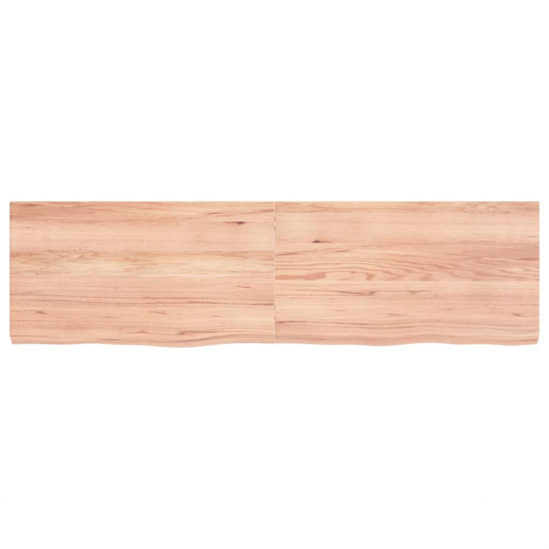Tischplatte Hellbraun 180x50x(2-6)cm Massivholz Eiche Behandelt