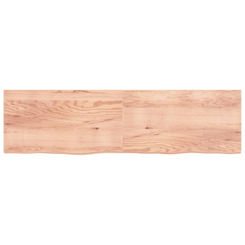 Tischplatte Hellbraun 220x60x(2-4)cm Massivholz Eiche Behandelt