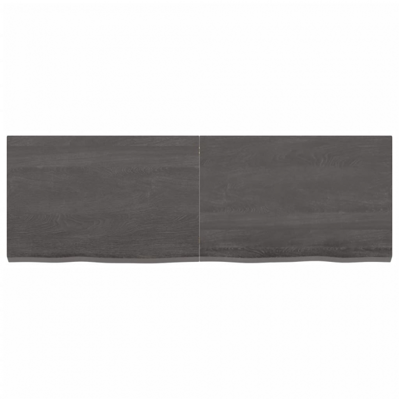 Tischplatte Dunkelbraun 120x40x(2-4)cm Massivholz Eiche