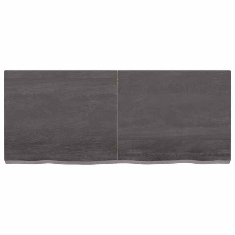 Tischplatte Dunkelbraun 120x50x(2-6)cm Massivholz Eiche