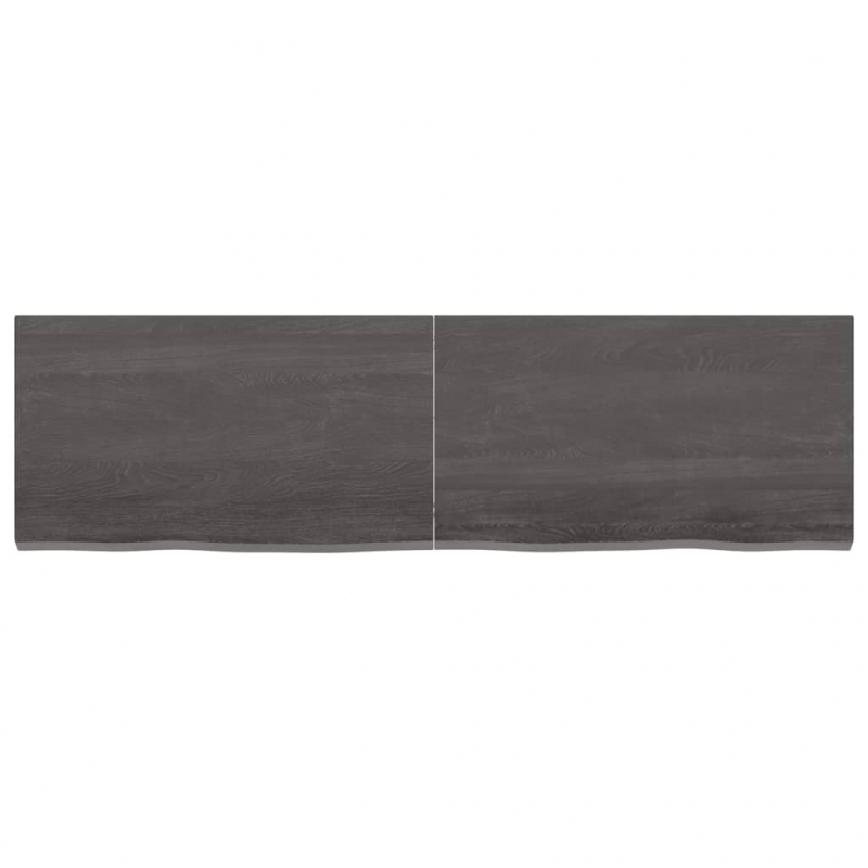 Tischplatte Dunkelbraun 140x40x(2-4)cm Massivholz Eiche
