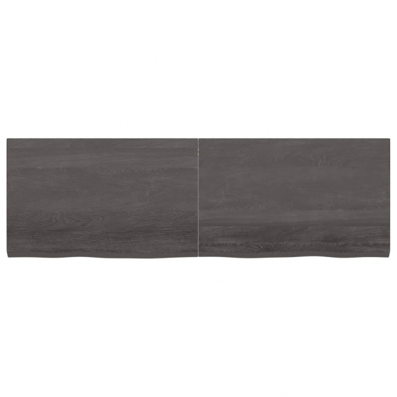 Tischplatte Dunkelbraun 160x50x(2-4)cm Massivholz Eiche