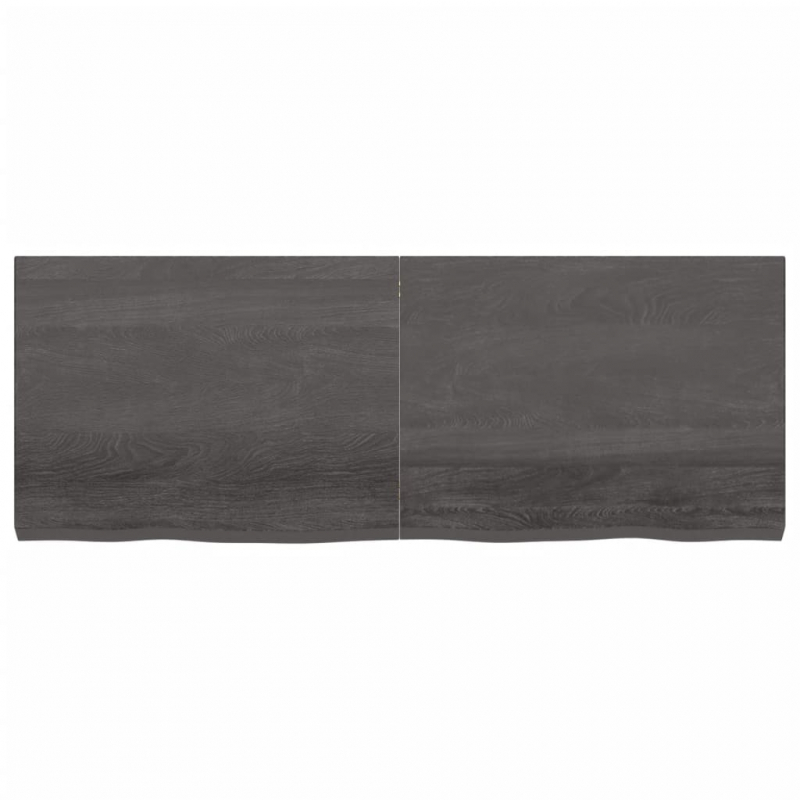 Tischplatte Dunkelbraun 160x60x(2-6)cm Massivholz Eiche
