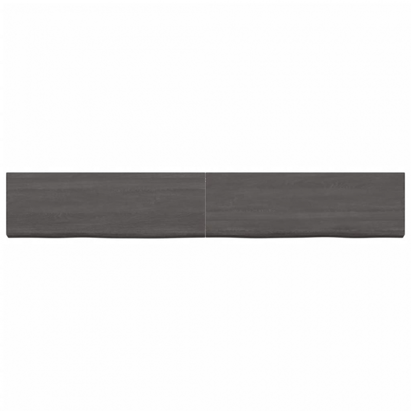 Tischplatte Dunkelbraun 180x40x(2-4)cm Massivholz Eiche