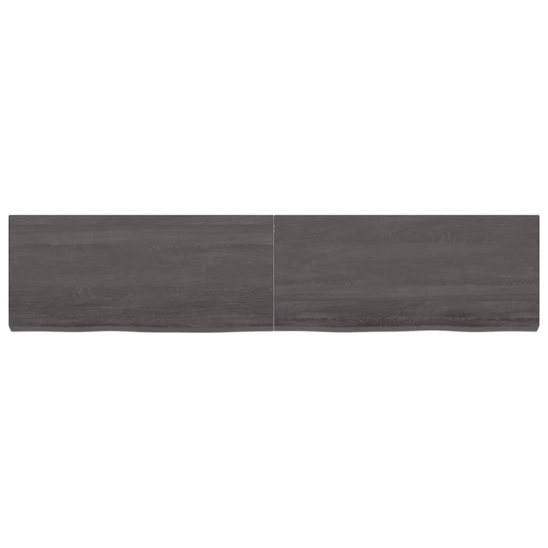 Tischplatte Dunkelbraun 180x40x(2-6)cm Massivholz Eiche