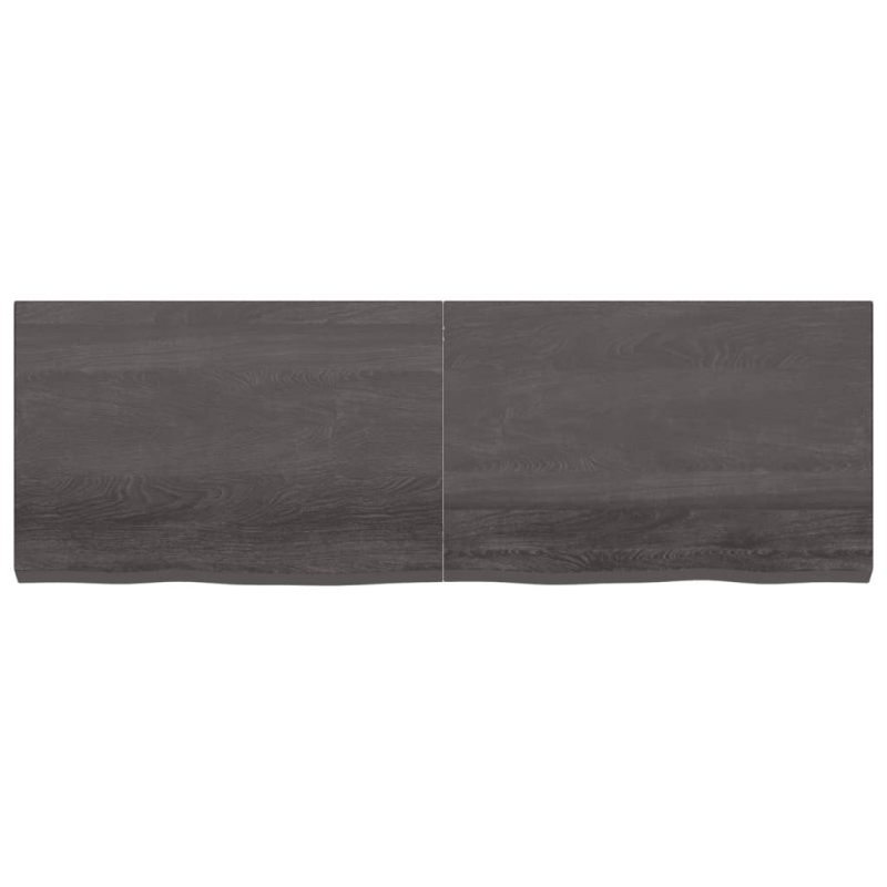 Tischplatte Dunkelbraun 180x60x(2-6)cm Massivholz Eiche