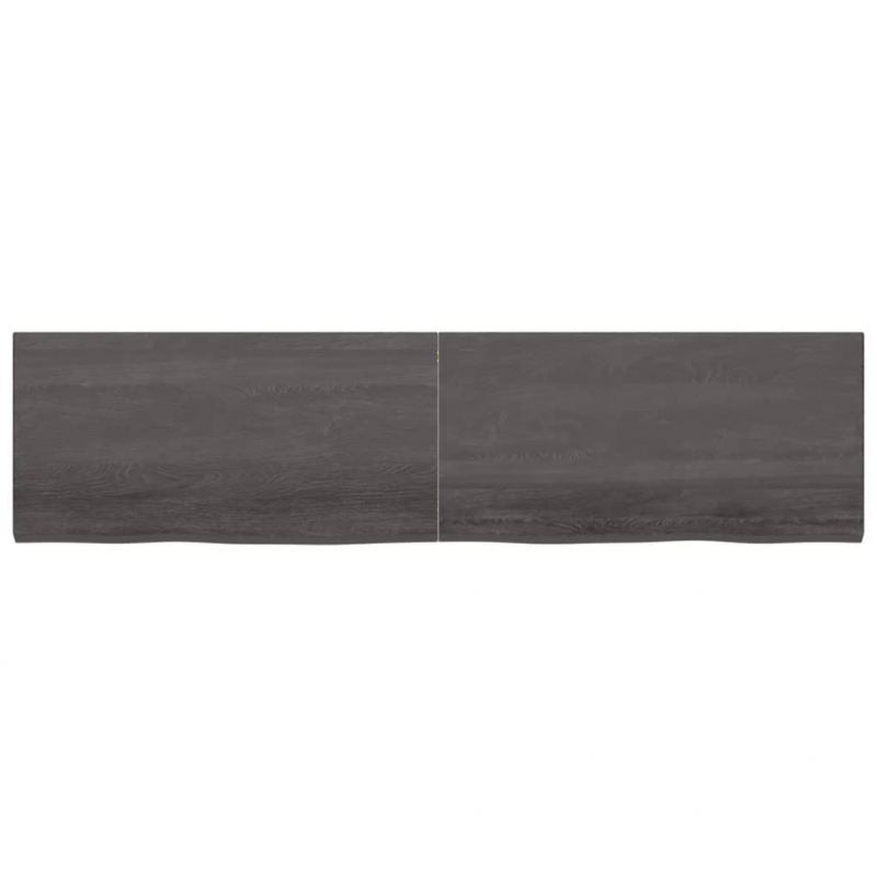 Tischplatte Dunkelbraun 200x50x(2-4)cm Massivholz Eiche