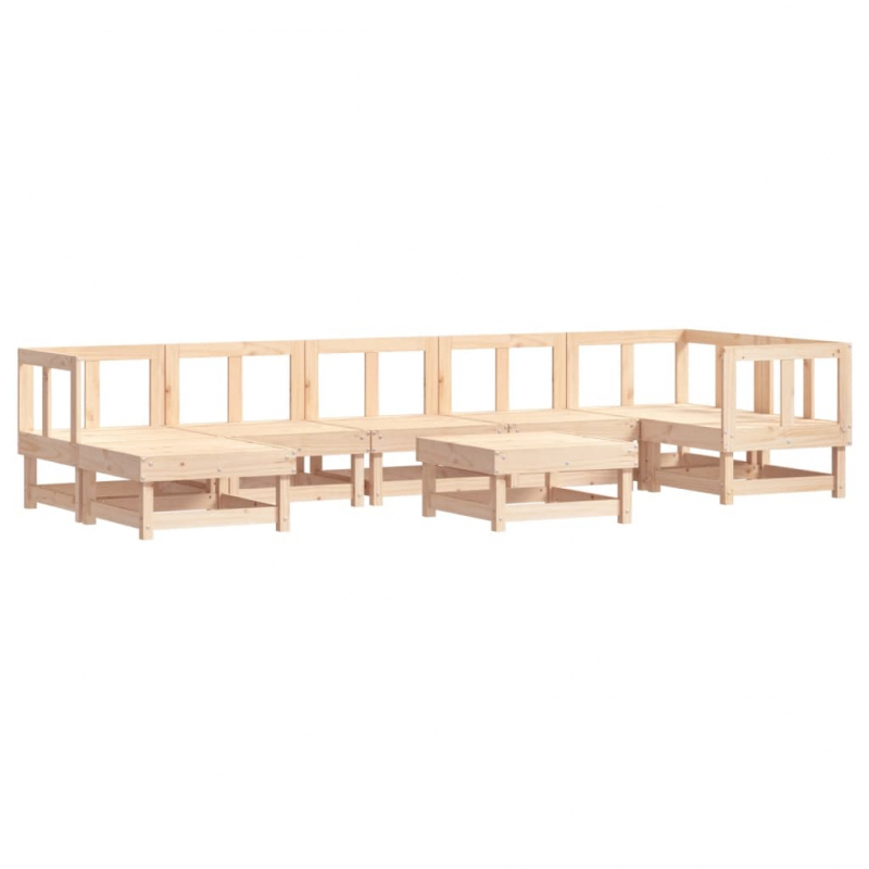 8-tlg. Garten-Lounge-Set Massivholz Kiefer