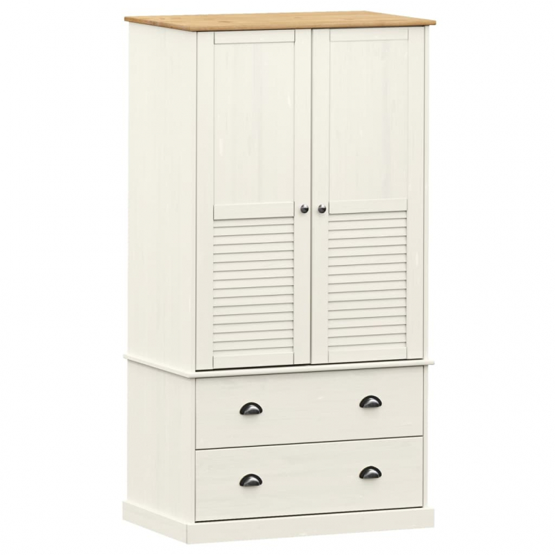 Kleiderschrank VIGO Weiß 90x55x170 cm Massivholz Kiefer