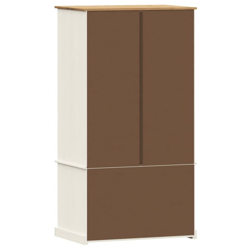 Kleiderschrank VIGO Weiß 90x55x170 cm Massivholz Kiefer