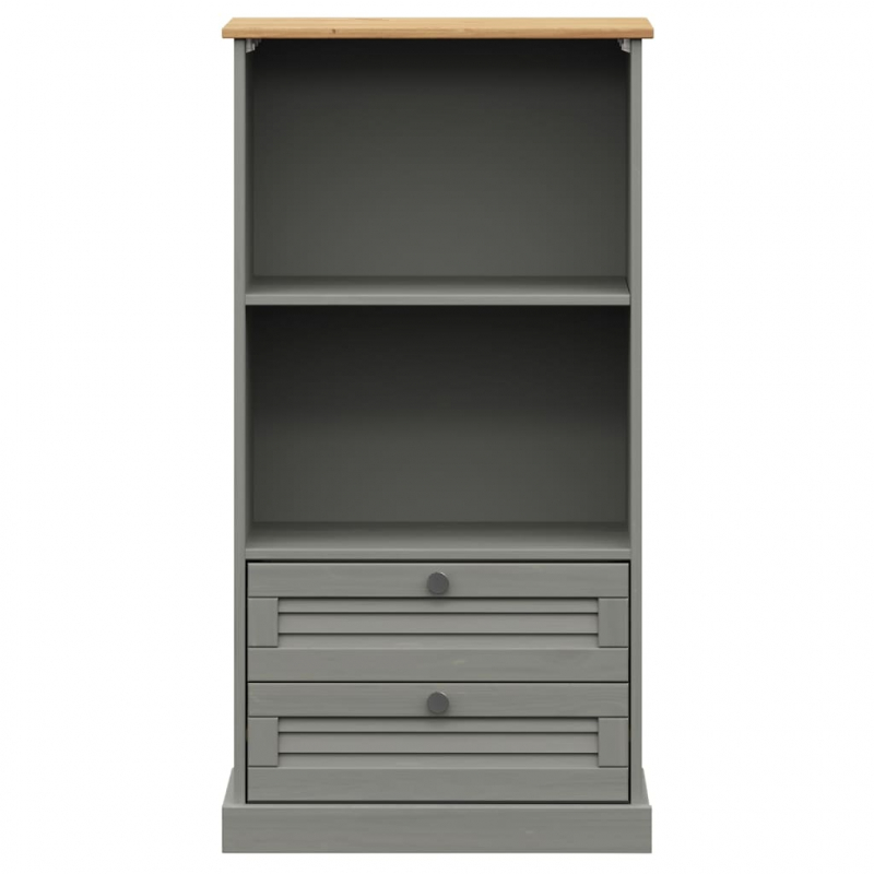 Bücherregal VIGO Grau 60x35x114,5 cm Massivholz Kiefer