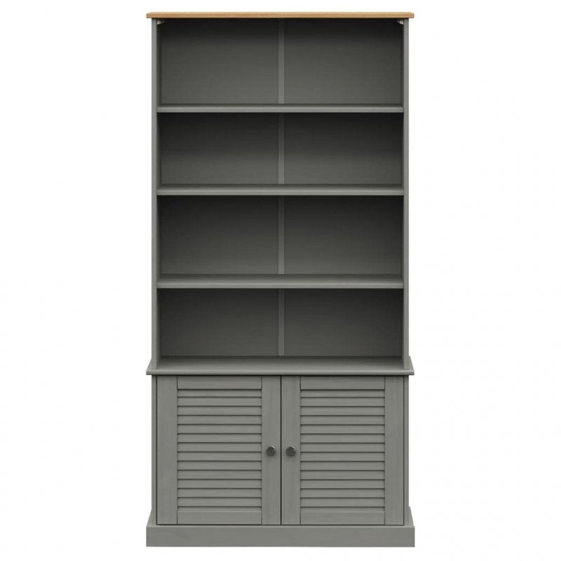Bücherregal VIGO Grau 85x35x170 cm Massivholz Kiefer