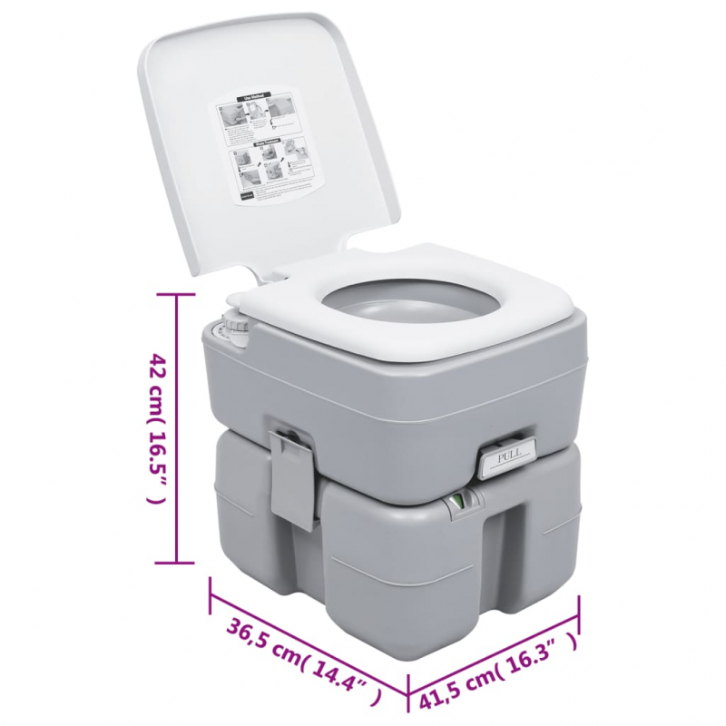 Tragbare Campingtoilette mit Waschbecken und Wasserbehälter