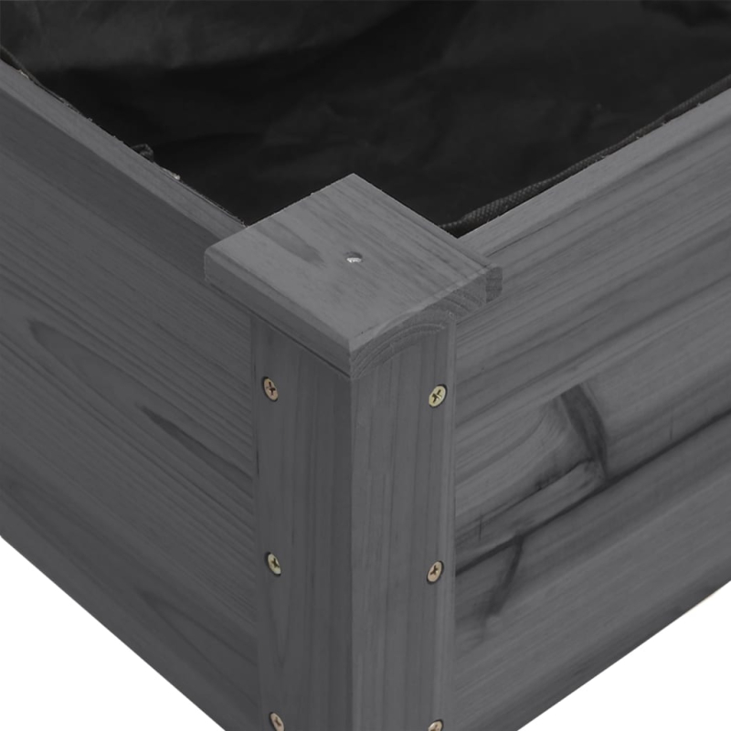 Pflanzkübel mit Einsatz und Rollen Grau 71x37x80 cm Tannenholz