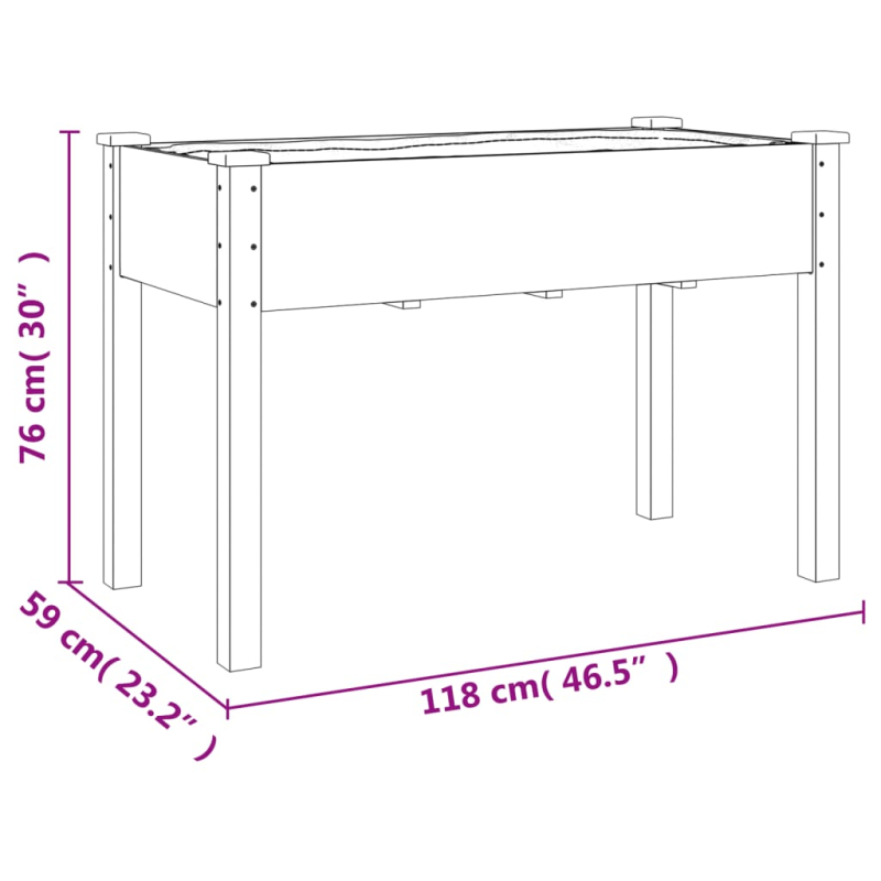 Pflanzkübel mit Einsatz und Rollen Braun 118x59x80cm Tannenholz