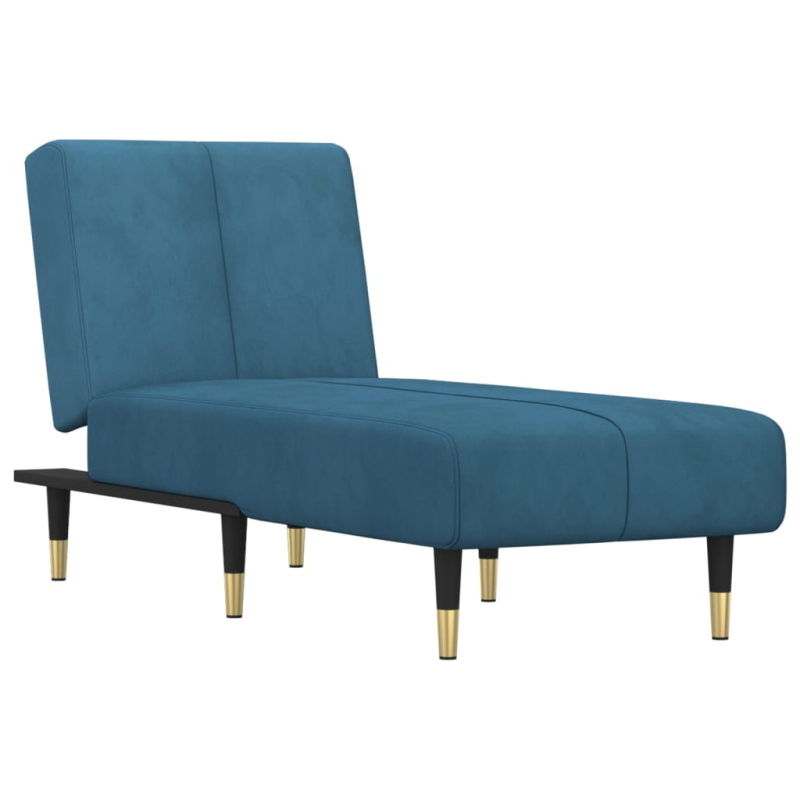 Chaiselongue Blau Samt