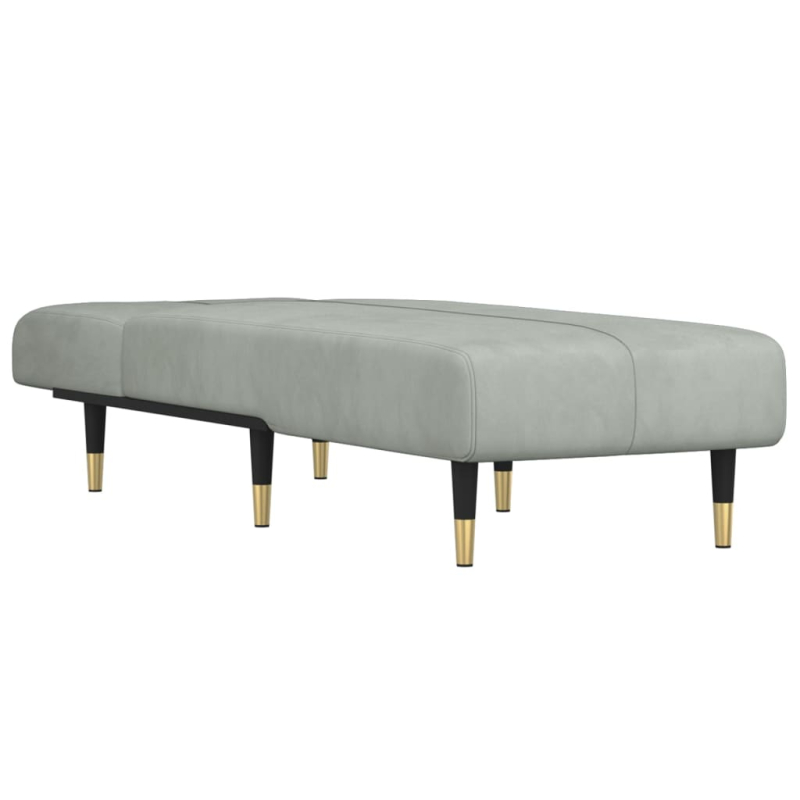 Chaiselongue Hellgrau Samt