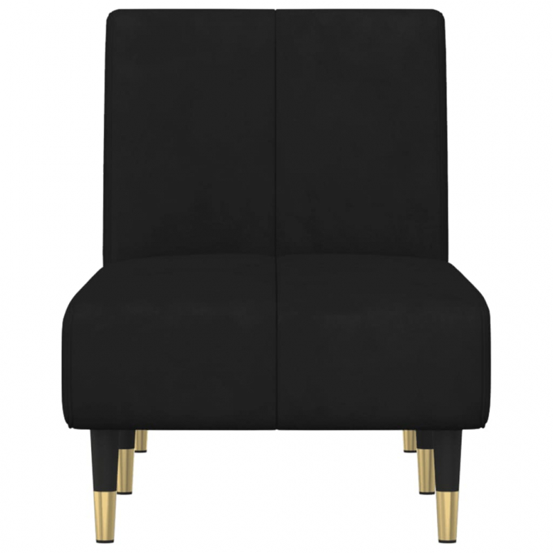 Chaiselongue Schwarz Samt