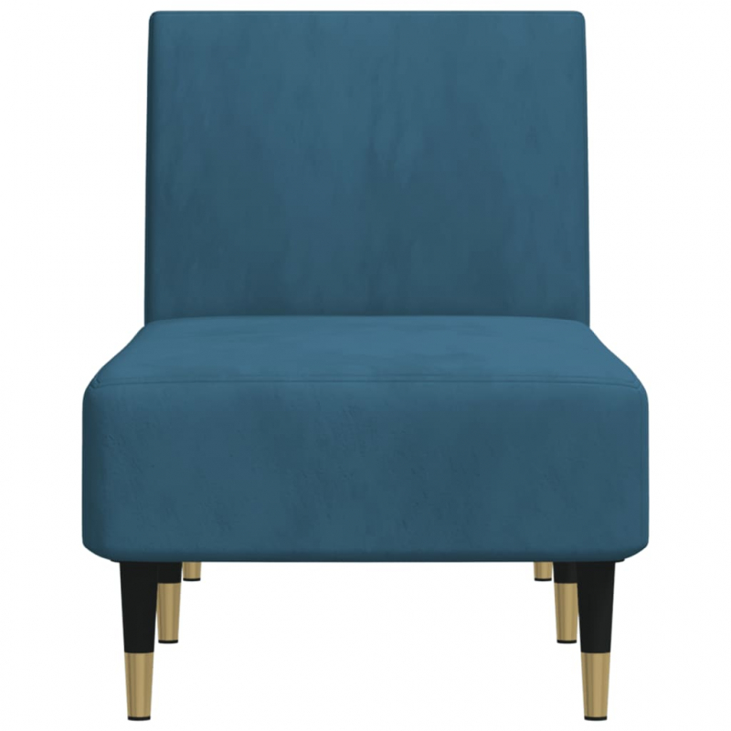 Chaiselongue Blau Samt