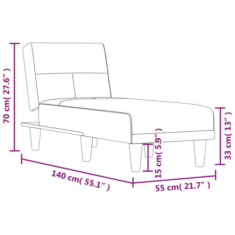 Chaiselongue Schwarz Stoff