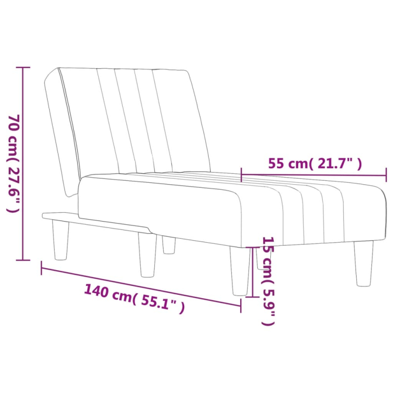 Chaiselongue Blau Samt