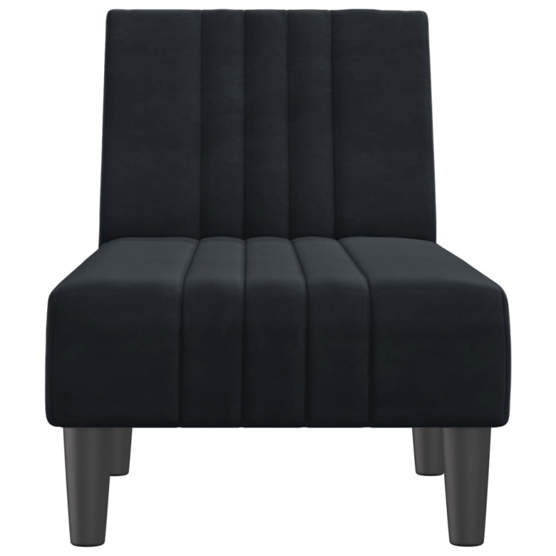 Chaiselongue Schwarz Samt